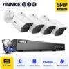 ANNKE Système De Caméra De Vidéosurveillance 8 Canaux Ultra HD 4K H.265 + DVR Et Caméras 4 × 5MP HD Résistantes Aux Intempéries Avec EXIR LED IR Night Vision - Avec Disque Dur De 1 To -Dahuace Boutique 93430182 1
