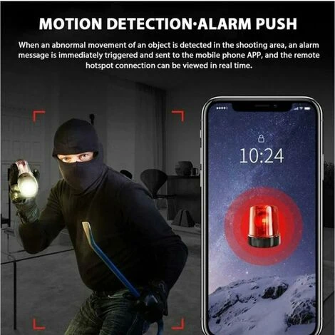 Mini Caméra Espion, Securite Camera 4K HD WiFi Résolution Réglable Caméra De Surveillance Avec Vision Nocturne Et Détection De Mouvement Pour Hidden Caméra Interieur/Exterieur (noir) 7 Mini Caméra Espion, Securite Camera 4K HD WiFi Résolution Réglable Caméra De Surveillance Avec Vision Nocturne Et Détection De Mouvement Pour Hidden Caméra Interieur/Exterieur (noir) – Image 5