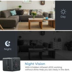Mini Caméra Espion , HD 1080P Caméra Petite De Surveillance Portable, Micro Caméra Cachée Avec Détection De Mouvement Et Vision Nocturne Infrarouge, Pour L'intérieur Et L'extérieur -Dahuace Boutique 94538718 3