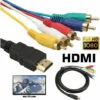 Câble HDMI Vers RCA, Câble Adaptateur Convertisseur HDMI Vers 5 RCA, 1080P HDMI Vers AV HDTV Adaptateur De Convertisseur Audio Vidéo Composite RCA Pour TV HDTV -Dahuace Boutique 94792238 1