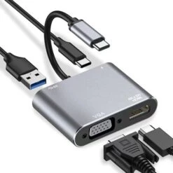 Adaptateur USB C Vers HDMI VGA, Convertisseur USB De Type C Thunderbolt 3 Vers VGA HDMI 4K Pour MacBook Pro/Air 2020 2019, IMac, Dell XPS 13/15, Surface Go, Galaxy S20 7 Adaptateur USB C Vers HDMI VGA, Convertisseur USB De Type C Thunderbolt 3 Vers VGA HDMI 4K Pour MacBook Pro/Air 2020 2019, IMac, Dell XPS 13/15, Surface Go, Galaxy S20 -Dahuace Boutique 95637684 3