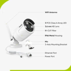 SANNCE WiFi Caméra De Surveillance IP Caméra Sans Fil 3MP 2 Caméras De Vidéosurveillance Sécurité Intérieur Extérieur Wireless Caméra Bullet Blanc 11 SANNCE WiFi Caméra De Surveillance IP Caméra Sans Fil 3MP 2 Caméras De Vidéosurveillance Sécurité Intérieur Extérieur Wireless Caméra Bullet Blanc -Dahuace Boutique 95859425 5