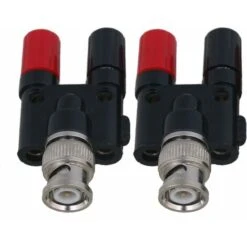 Connecteur Pour Vidéosurveillance　Lot De 2 Connecteurs Coaxiaux BNC Mâle Vers Double Banane Pour Fil D'oscilloscope