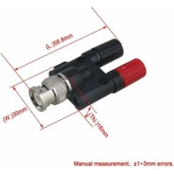 Connecteur Pour Vidéosurveillance　Lot De 2 Connecteurs Coaxiaux BNC Mâle Vers Double Banane Pour Fil D'oscilloscope -Dahuace Boutique 96338685 5