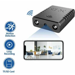 Mini Caméra Espion, Caméra De Sécurité Cachée Sans Fil HD 1080p Compatible Caméra De Surveillance WiFi Pour Bureau à Domicile Ou Extérieur (noir) -Dahuace Boutique 96500004 3