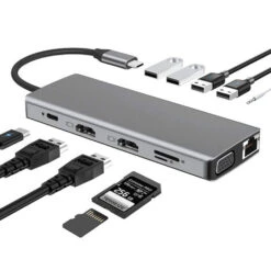 Hub USB C HDMI, Adaptateur Multiport 12-en-1 Vers Dual HDMI Et VGA, Carte SD/TF, 4 Ports USB, Docking Station Double HDMI Pour MacBook -Dahuace Boutique 97245667 2
