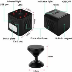 Mini Caméra Espion Cachée, Caméra HD Sans Fil 1080P WiFi Portable Petite Caméra De Sécurité Avec Détection De Mouvement Et Vision Nocturne, Grand Angle 150 ° Pour IOS / Android (2.4G Uniquement) -Dahuace Boutique 97444489 2