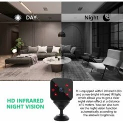 Mini Caméra Espion Cachée, Caméra HD Sans Fil 1080P WiFi Portable Petite Caméra De Sécurité Avec Détection De Mouvement Et Vision Nocturne, Grand Angle 150 ° Pour IOS / Android (2.4G Uniquement) -Dahuace Boutique 97444489 5