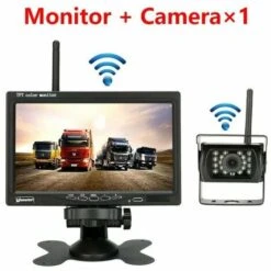 Camera De Recul Sans Fil Pour Vehicule Moniteur LCD De 7 Pouces Pour Camion, Bus, RV, Remorque, Excavateur 12V-24V Etanche IP67 Angle 120��
