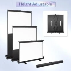 Ecran De Projection Portable 60 Pouces, Ecran De Projection Sur Pied, 121 X 91 Cm, 4:3 Full HD 3D -Dahuace Boutique 98800938 4