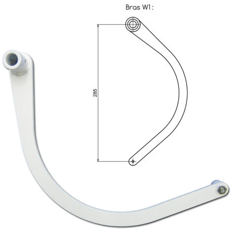 Kit Bras Droit BRA-VO Blanc RAL 9010 4 Kit Bras Droit BRA-VO Blanc RAL 9010 – Image 2