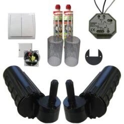 Pack Motorisation Pour Volets 2 Battants URANUS Filaire - Gond Ø 14 + 1 Kit Résine + 1 Alimentation