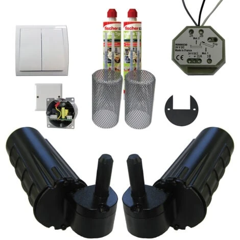 Pack Motorisation Pour Volets 2 Battants URANUS Filaire - Gond Ø 14 + 1 Kit Résine + 1 Alimentation 3 Pack Motorisation Pour Volets 2 Battants URANUS Filaire - Gond Ø 14 + 1 Kit Résine + 1 Alimentation