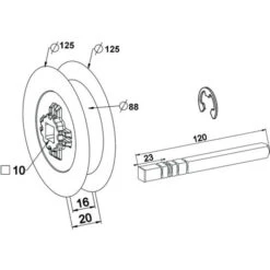 Poulie Ø 125 Mm Carré 10 Mm -Dahuace Boutique 98886715 2