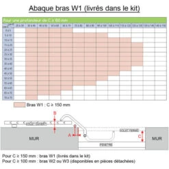 Kit Bras W1 Gauche WINEO Blanc RAL 9010 -Dahuace Boutique 98887184 3