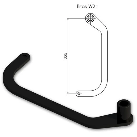 Kit Bras W2 Gauche WINEO Noir RAL 9005 4 Kit Bras W2 Gauche WINEO Noir RAL 9005 – Image 2