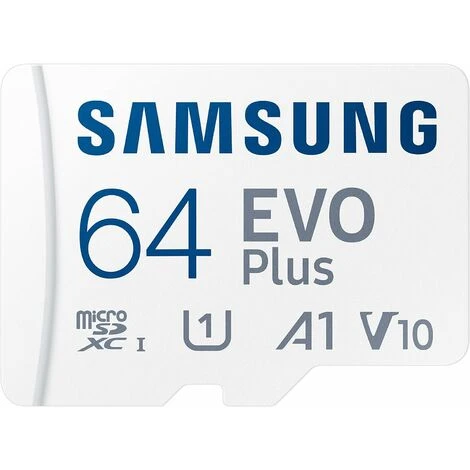 Carte Mémoire MicroSD Evo Plus 64 Go SDXC U1 Classe 10 A1 130 Mo/s Avec Adaptateur Version 2021 (MB-MC64KA/EU) 3 Carte Mémoire MicroSD Evo Plus 64 Go SDXC U1 Classe 10 A1 130 Mo/s Avec Adaptateur Version 2021 (MB-MC64KA/EU)
